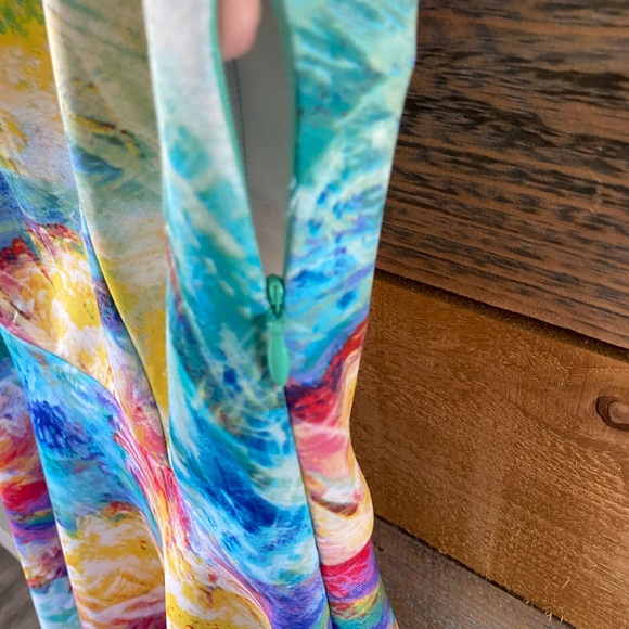 Off the Shoulder Coloful Floral Spring Summer Dress Size 12 - Picture 5 of 9